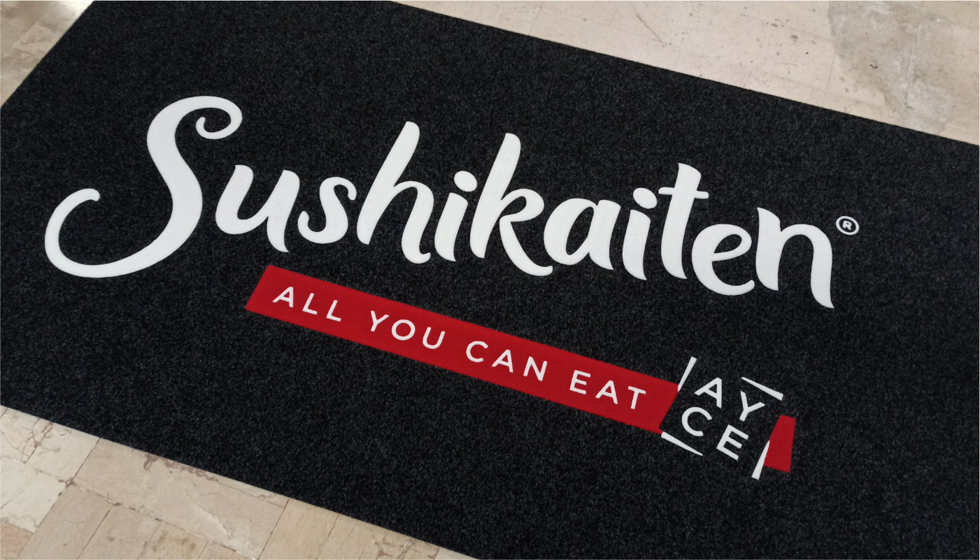 Tappeto Personalizzato ad intarsio con logo Sushikaiten All you can eat